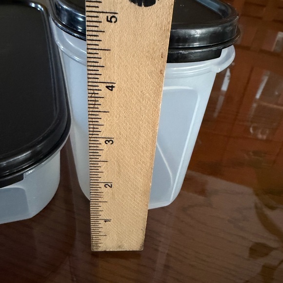 Tupperware 3 Pieces Set Black and White Kitchen Storage Container - Picture 6 of 11